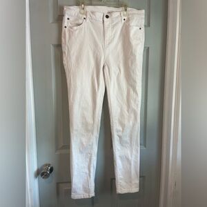 Matilda Jane Women's 14 White Cotton Spandex High Rise Stretch Skinny Jeans